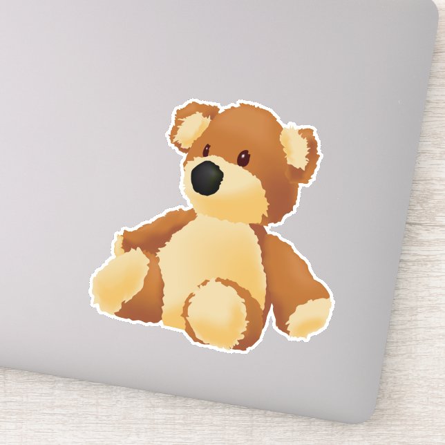 Adesivo Vinheta-Vinho De Corte Personalizado Do Urso De Te (Detalhe)