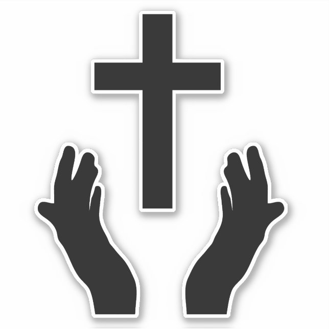 Adesivo Vinheta Vinil com Mãos de Oração (Frente)
