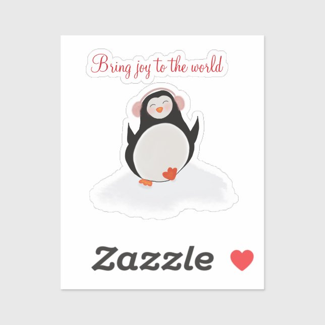 Adesivo Vinheta-vinil com pequeno pinguim (Folha)