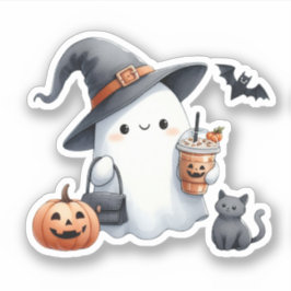 Adesivo Vinheta-vinil de café gelado Spooky