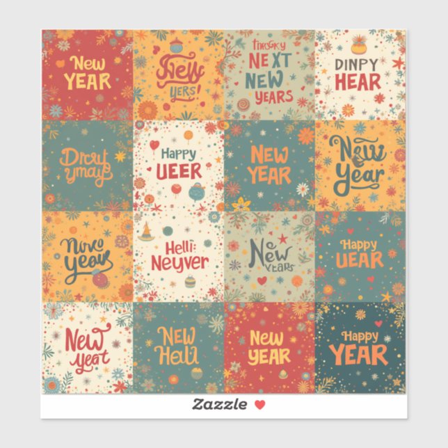 Adesivo Vinheta-vinil de corte personalizado para o ano no (Folha)