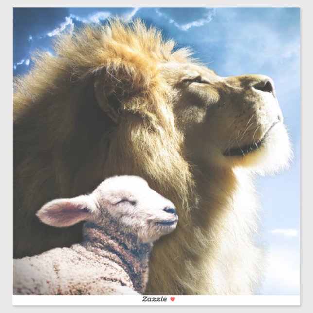 Adesivo Vinheta-vinil de leão e de carneiro (Folha)