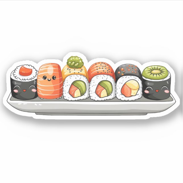 Adesivo Vinheta-vinil de Sushi-Cute (Frente)