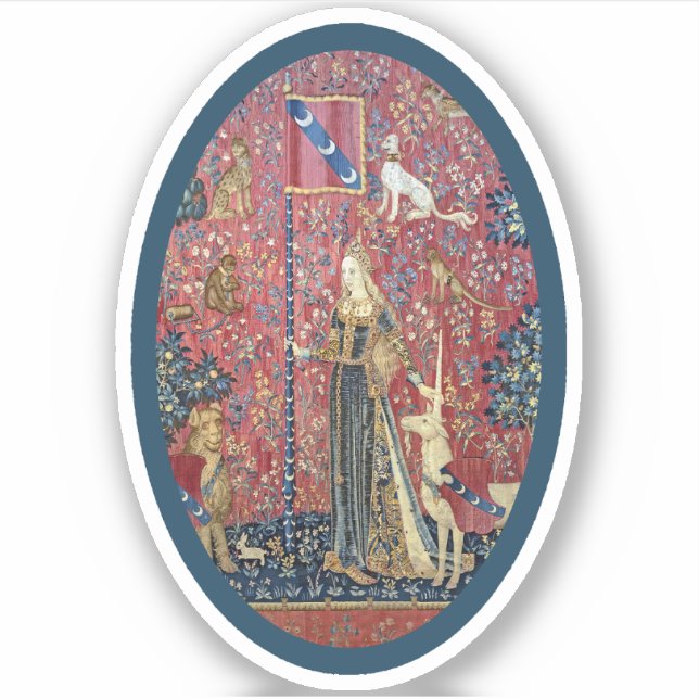 Adesivo Vinheta-vinil Lady e Unicorn (Touch) (Frente)