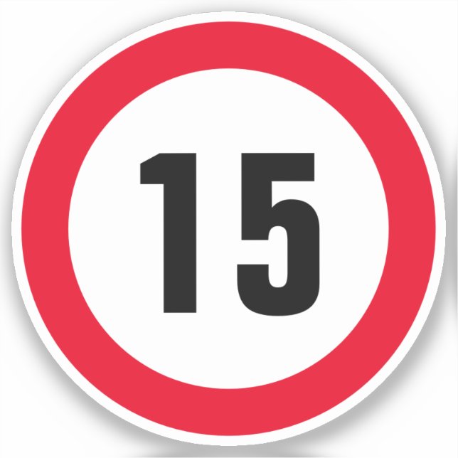 Adesivo Vinheta vinil-limite de velocidade de 15 mph para  (Frente)