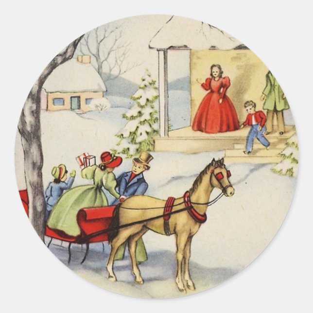 Adesivo vinheta vintage-sleigh (Frente)