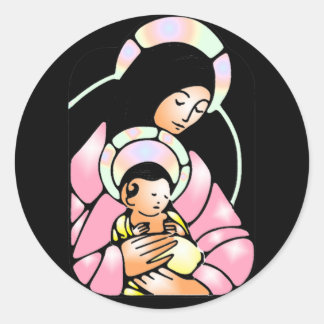 Adesivo vinheta virgem mosaica