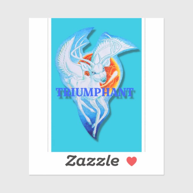 Adesivo Vinheta vitoriosa triunfante (Folha)