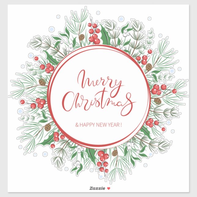 Adesivo Vinheta Wreath de Natal (Folha)