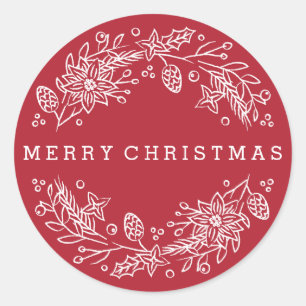 Adesivo Vinheta Wreath de Natal - Berry