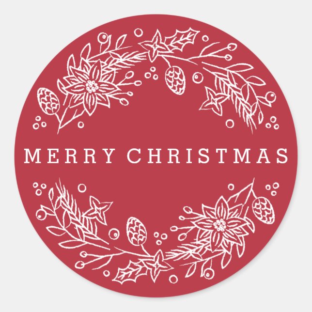 Adesivo Vinheta Wreath de Natal - Berry (Frente)