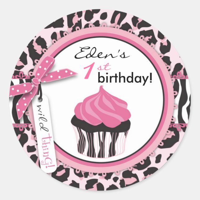 Adesivo Vinheta WWP de Cupcake selvagem (Frente)