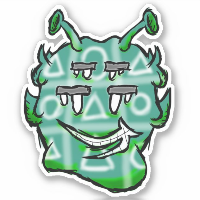 Adesivo Vinheta XOXO para Alienígenas de zippy Trippy (Frente)