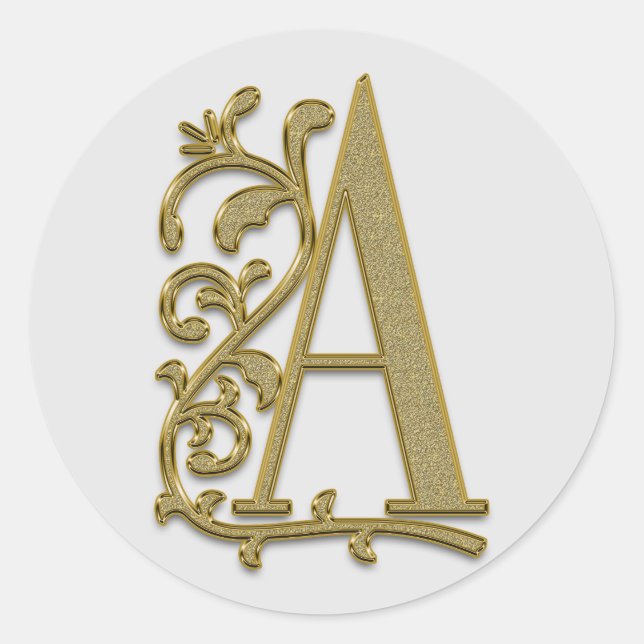 Adesivo vinhetas A iniciais do monograma (Frente)