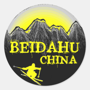 Adesivo vinhetas amarelas de esqui Beidahu China