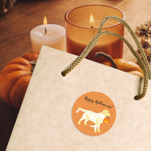 Adesivo Vinhetas Amarelas de Halloween Labrador