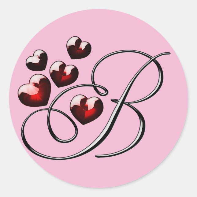Adesivo vinhetas B iniciais de monograma (Frente)