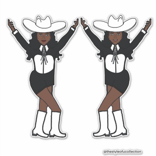 Adesivo Vinhetas brancas pretas ocidentais nº 1 (Frente)