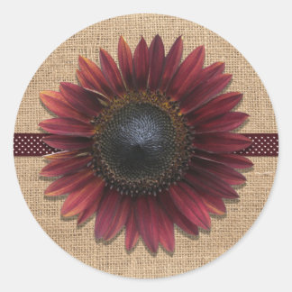 Adesivo Vinhetas - Burlap e Bordeaux Sunflower