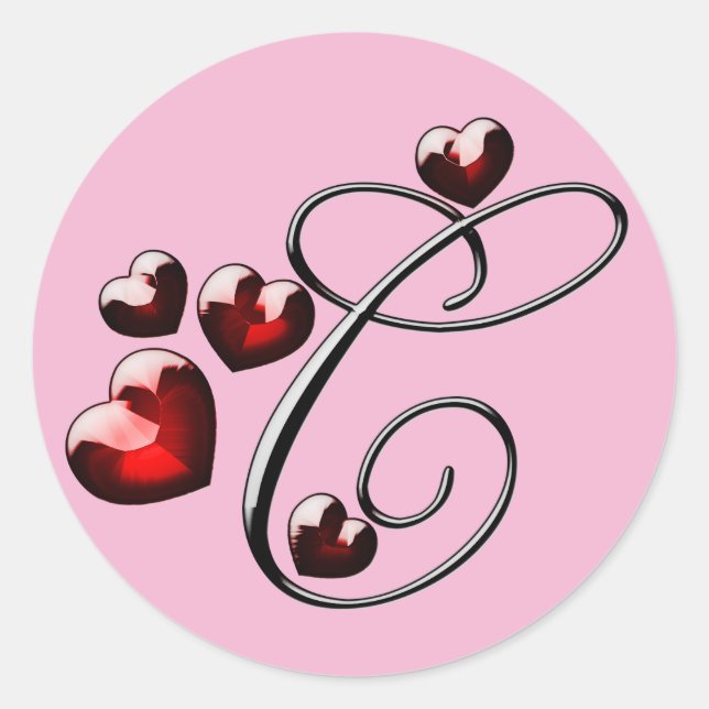 Adesivo vinhetas C iniciais monograma (Frente)