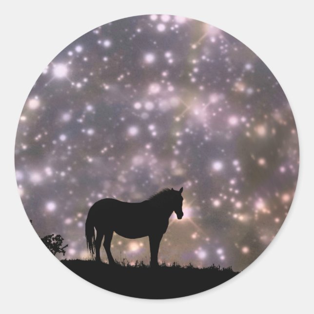 Adesivo Vinhetas, cavalos e estrelas bonito (Frente)