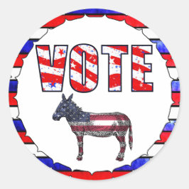 Adesivo Vinhetas com bandeira branca vermelha e azul-ameri