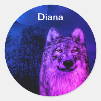 Adesivo Vinhetas com cinza e lobo branco