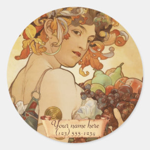 Adesivo Vinhetas com Fruta de Arte Nouveau