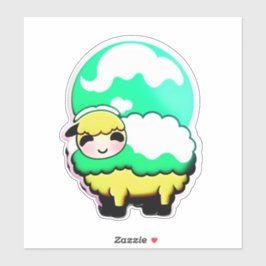 Adesivo Vinhetas com olhos de ovelha batem em diversão