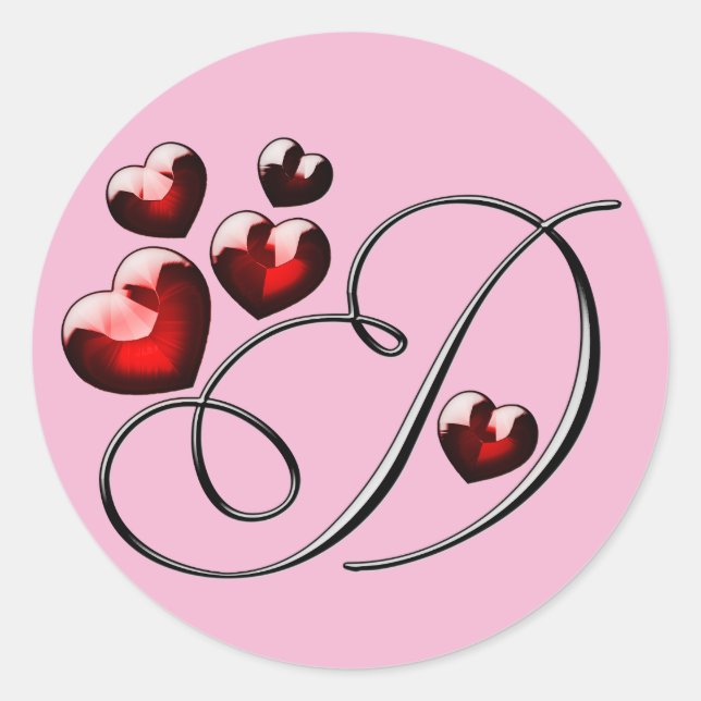 Adesivo vinhetas D iniciais de monograma (Frente)