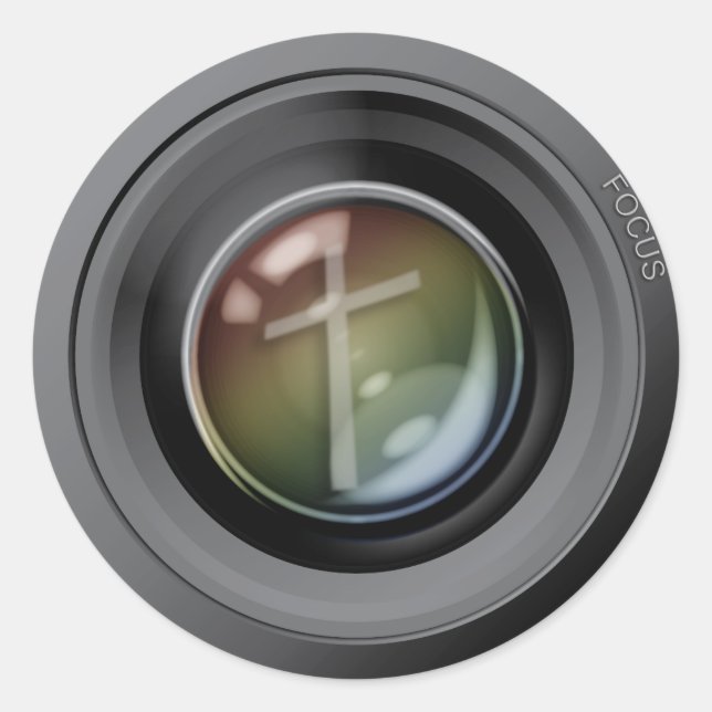 Adesivo Vinhetas da câmera. Foco em Jesus. (Frente)