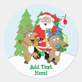 Adesivo Vinhetas da Ronda de Natal Personalizar Papai Noel