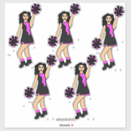 Adesivo Vinhetas de 14" x 14", cor-de-rosa, com corte pers