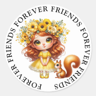 Adesivo Vinhetas de amizade entre garotas bonitas