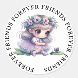 Adesivo Vinhetas de amizade entre garotas bonitas