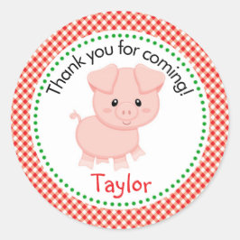 Adesivo Vinhetas De Animais De Criação De Suínos - Vermelh