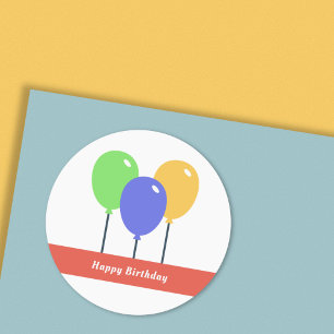Adesivo Vinhetas de aniversário de balões coloridos