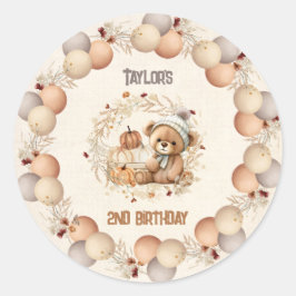 Adesivo Vinhetas de Aniversário de Queda de Urso Correto