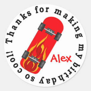 Adesivo Vinhetas de aniversário de skate