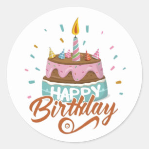 Adesivo Vinhetas de aniversário divertidas
