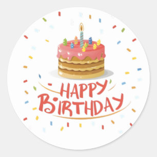 Adesivo Vinhetas de aniversário divertidas