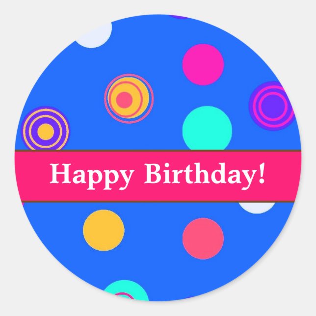 Adesivo Vinhetas de aniversário divertidas para selar conv (Frente)