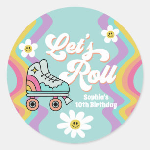 Adesivo Vinhetas de Aniversário do Arco-Íris com Rastreio 