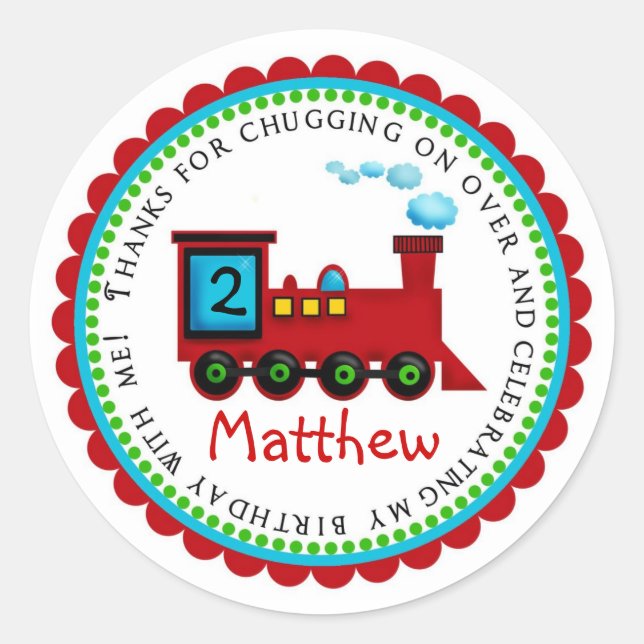 Adesivo Vinhetas de Aniversário do Comboio (Frente)