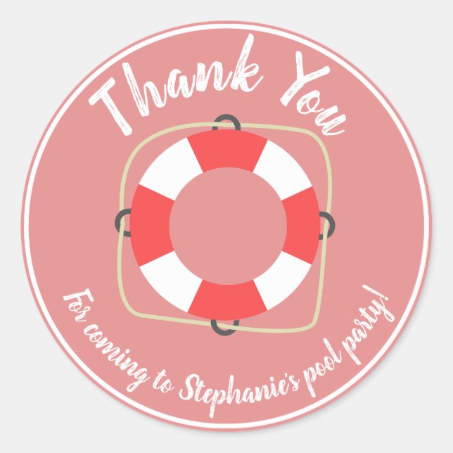 Adesivo Vinhetas de Aniversário do Partido piscina (Frente)