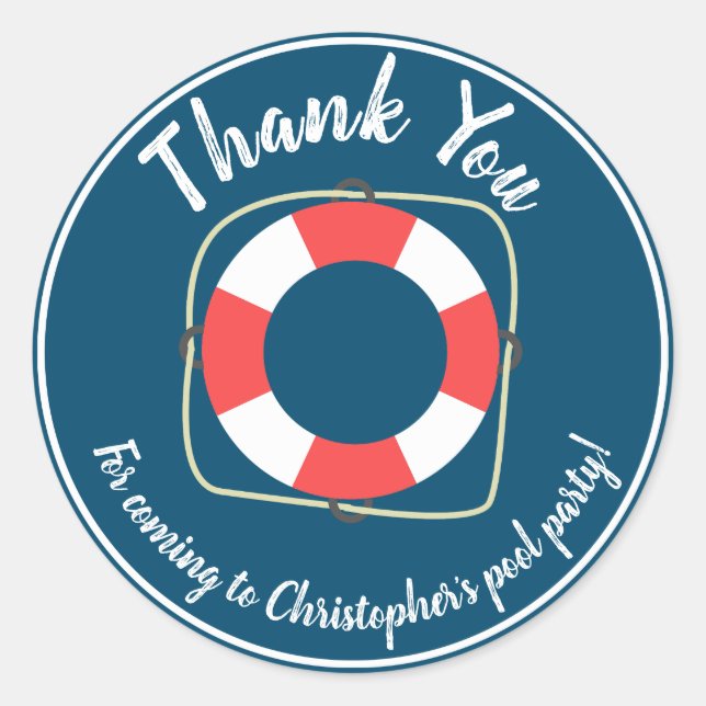 Adesivo Vinhetas de Aniversário do Partido piscina (Frente)