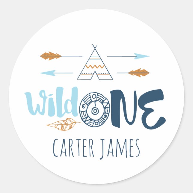 Adesivo Vinhetas de Aniversário do Primeiro Garoto Selvage (Frente)