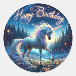 Adesivo Vinhetas de Aniversário do Unicorn