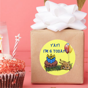 Adesivo Vinhetas-de-Aniversário Leopardo de 6 anos Ultra-C