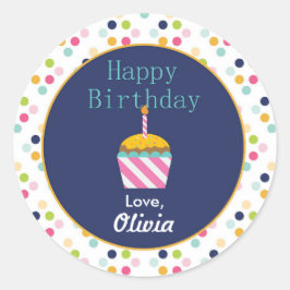 Adesivo Vinhetas de aniversário personalizadas da Bolinhas